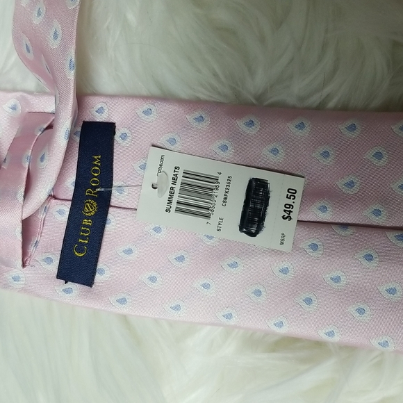 Club Room soft pink blue and white tie - Picture 4 of 6